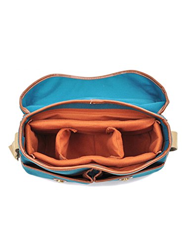 Kattee Vintage PU leather/ Canvas DSLR Shoulder Bag