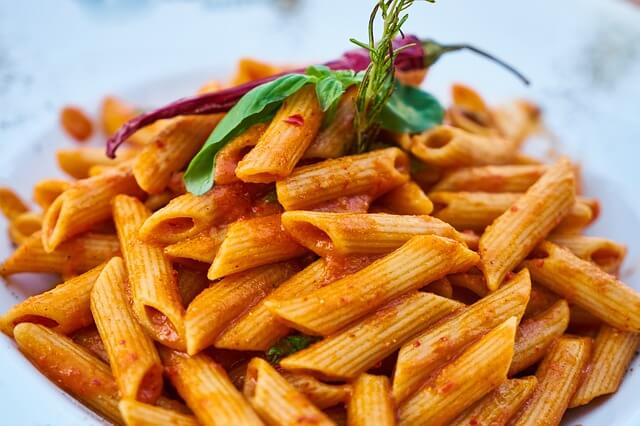 close-up of pasta