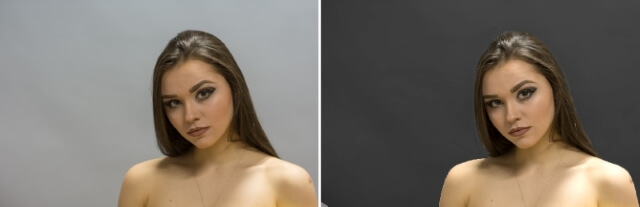 darken background and increasing the subject exposure