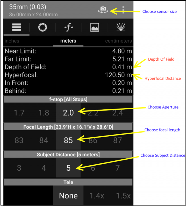 Dof calculator