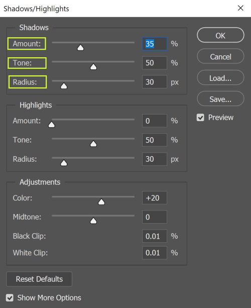 Lighten Shadows in Photoshop