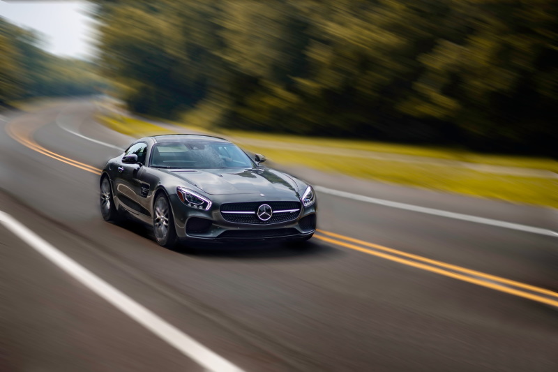 A car moving very fast 