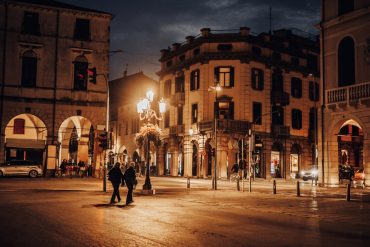 HDR photo of strret at night