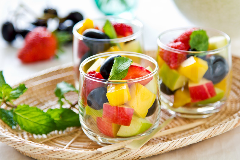 Varieties of fruits as in small glass