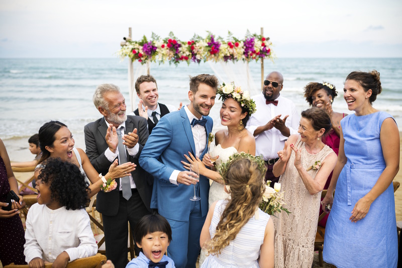 Young Caucasian couple at a wedding day